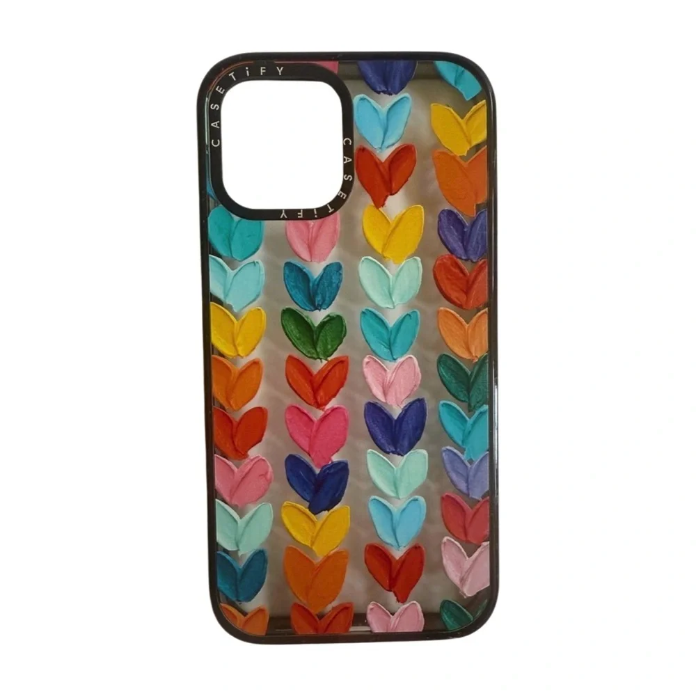 Casetify Clear Polka Daub Hearts IPhone 12 Pro Max Phone Case